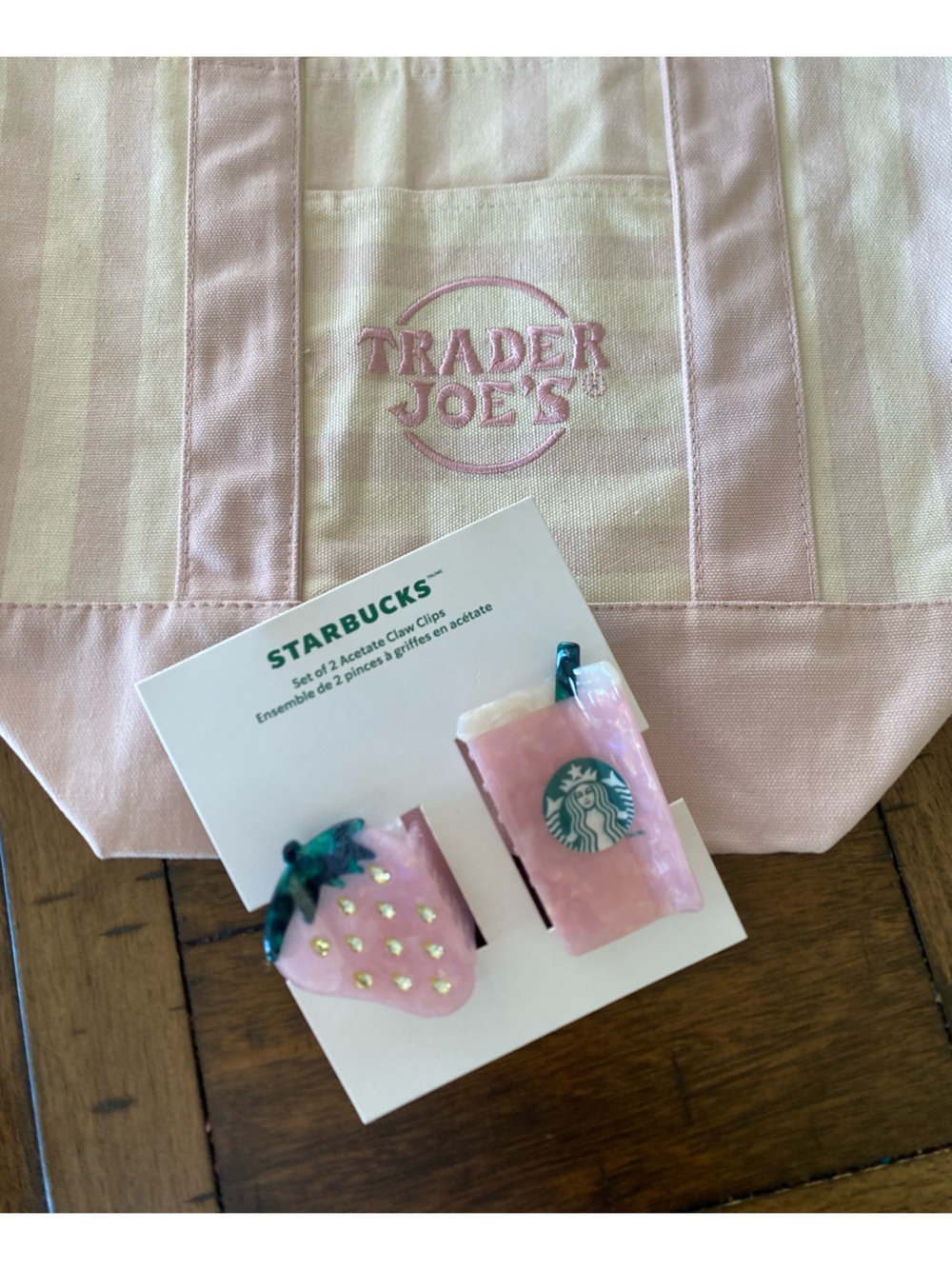 Trader Joe’s & Starbucks Pink Hair Clips - Picture 6 of 7